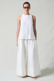 Sequin Apron Top White