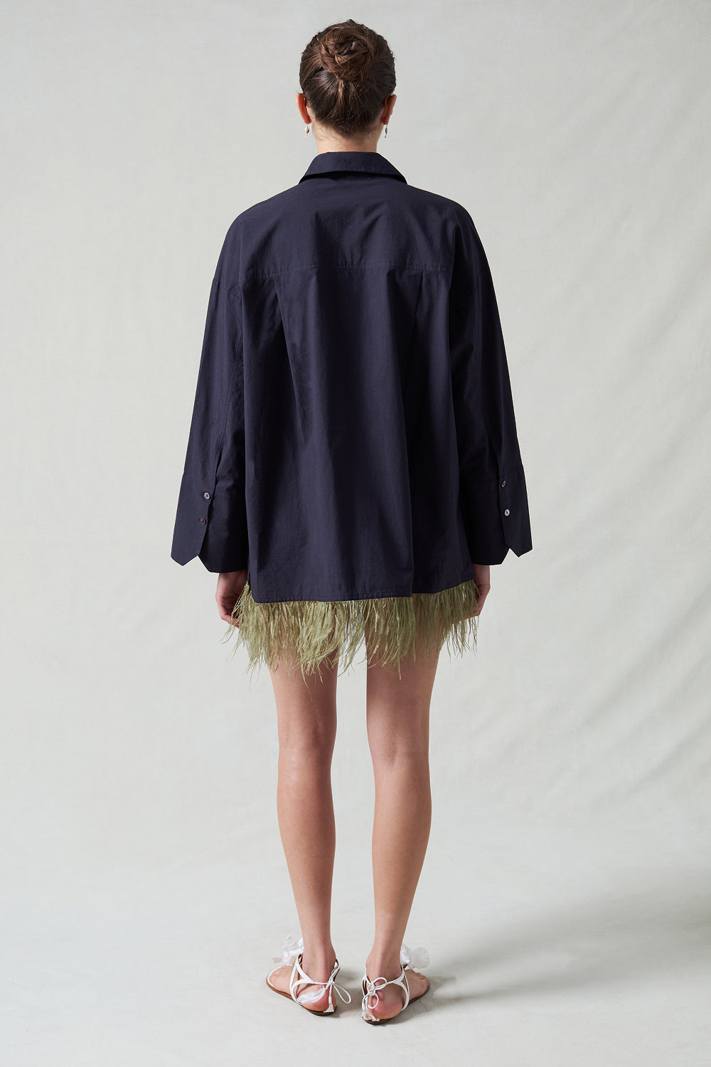Shoelace Feather Shirt Midnight Navy – Chan Luu