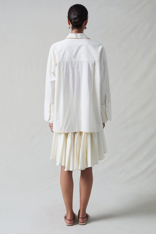 Shell Button Shoelace Shirt Ivory