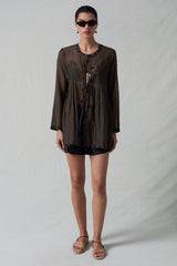 Sequin Tear Drop Blouse Earth