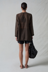 Sequin Tear Drop Blouse Earth