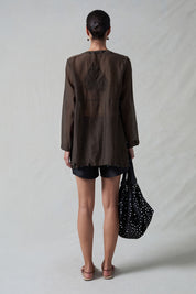 Sequin Tear Drop Blouse Earth