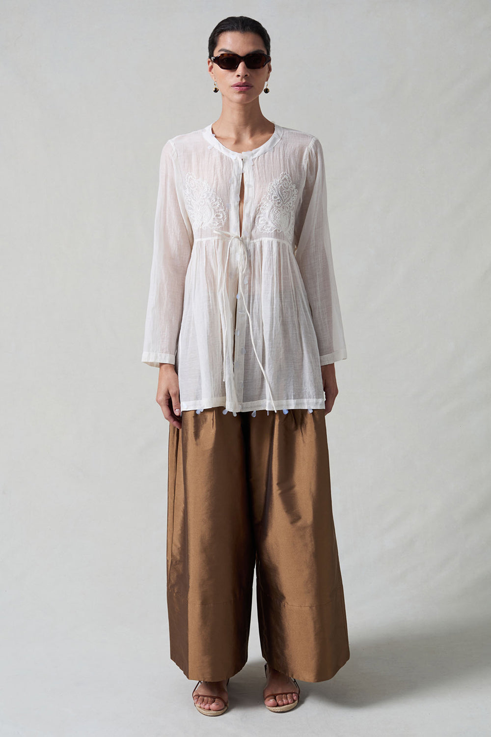 Sequin Tear Drop Blouse Ivory – Chan Luu
