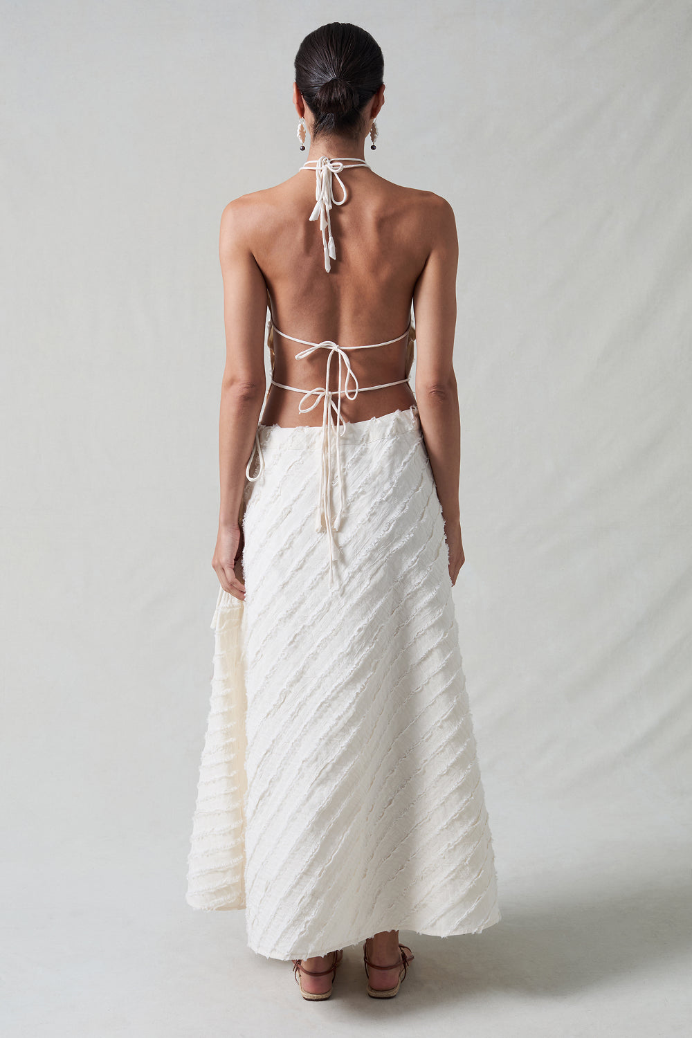 Million Strip Napkin Halter Top Natural