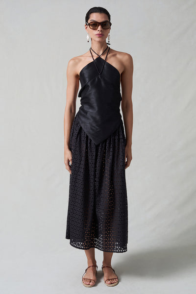 Laser Cut Ballet Skirt Black