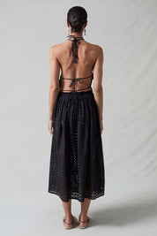 Napkin Dupioni Halter Top Black