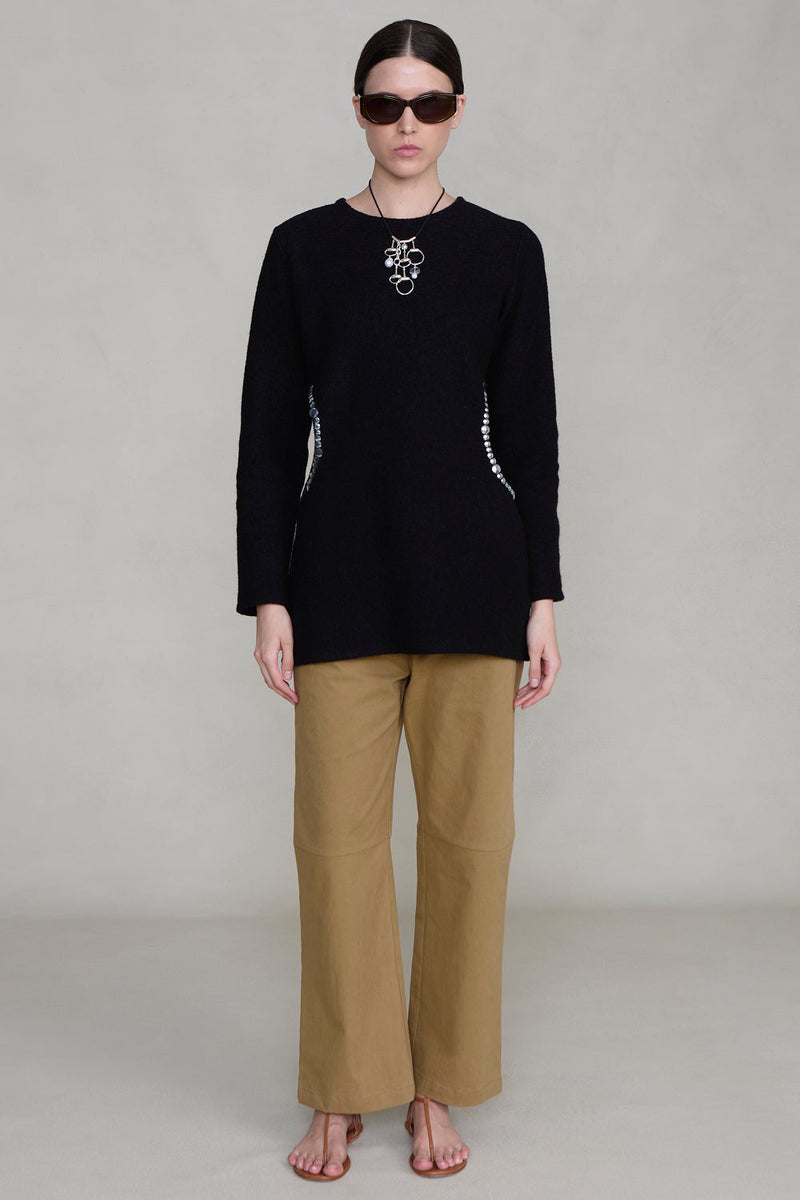 Rib Cage Long Sleeve Black