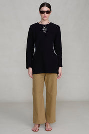 Rib Cage Long Sleeve Black