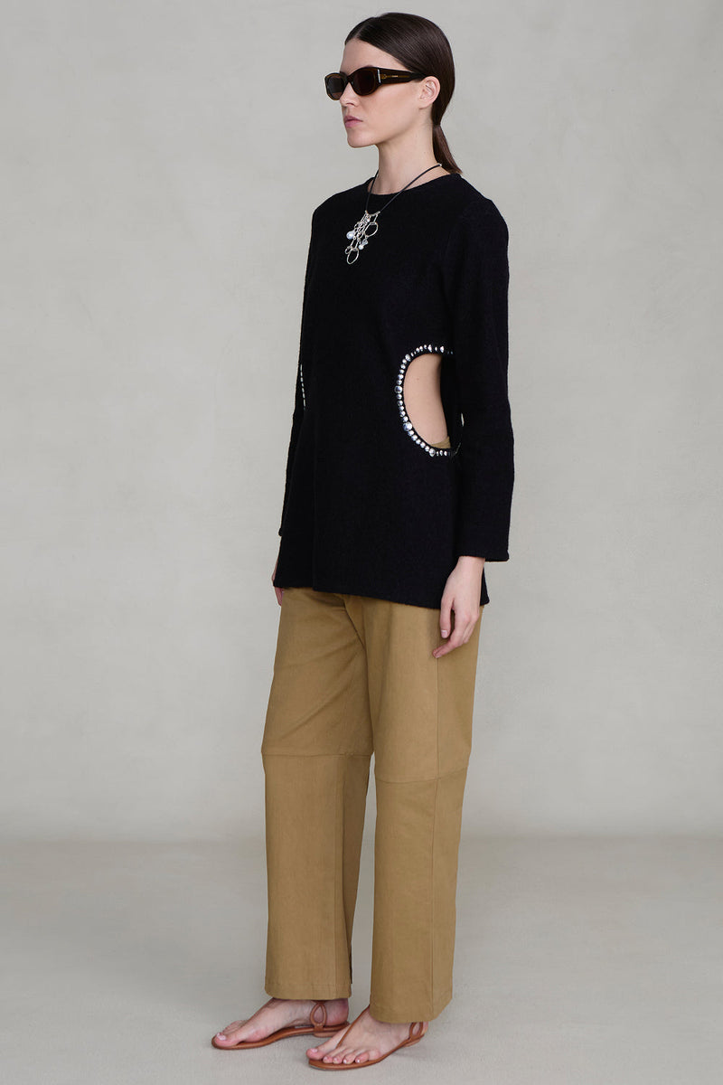 Rib Cage Long Sleeve Black