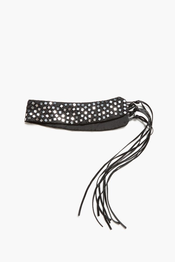 Ultra Wide Mirror Waist Belt Black