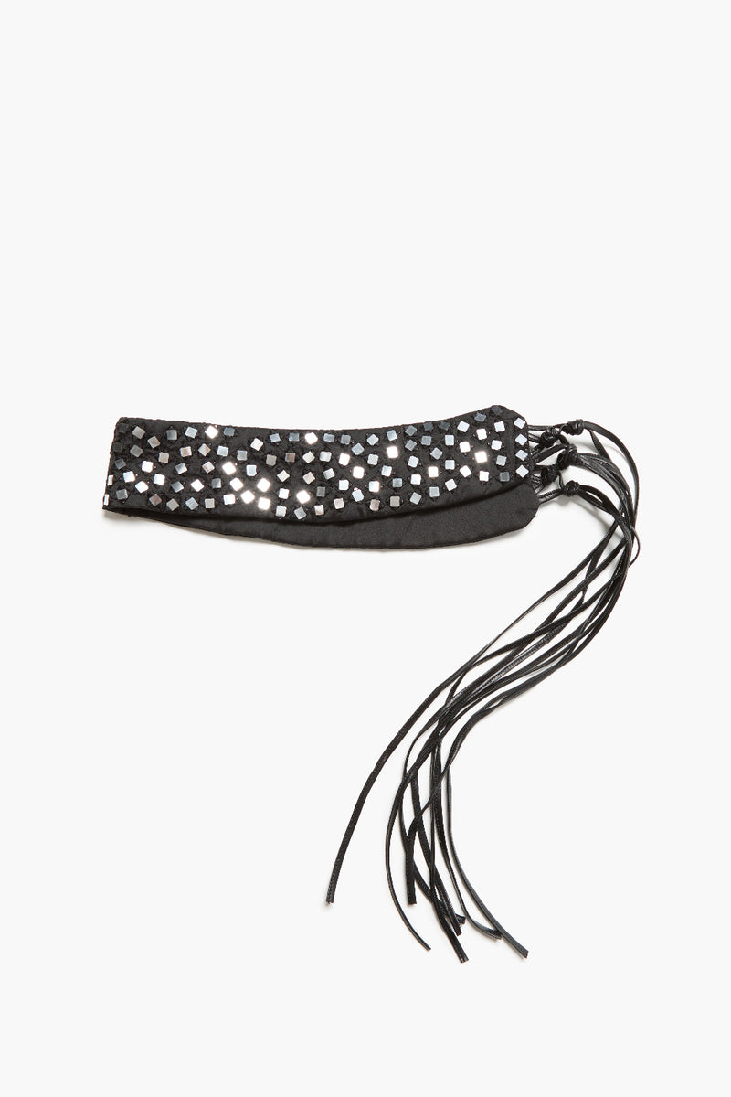 Ultra Wide Mirror Waist Belt Black