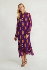 Eloise Floral Dress Grape