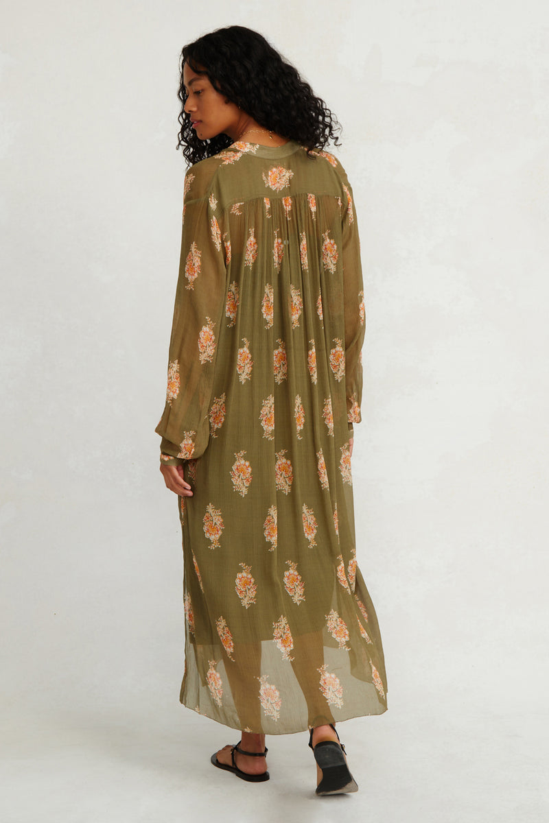 Eloise Floral Dress Olive
