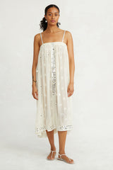 Phoebe Embroidered Dress Cloud Cream