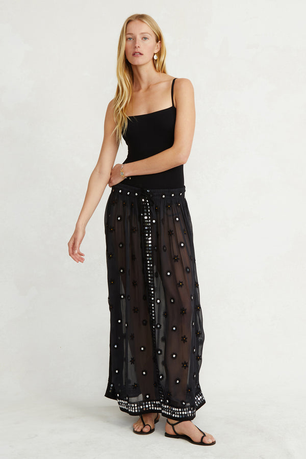 Phoebe Embroidered Dress Total Eclipse