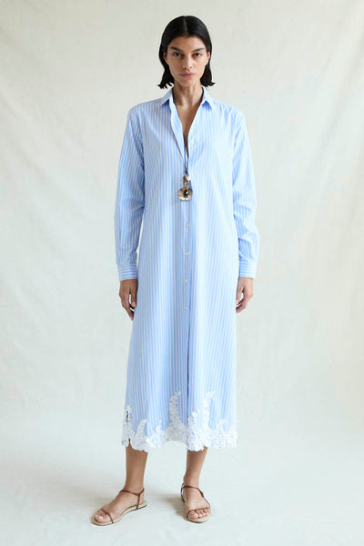 Wave Shirt Dress Blue Stripe Chan Luu Wave Shirt Dress Blue Stripe Chan Luu