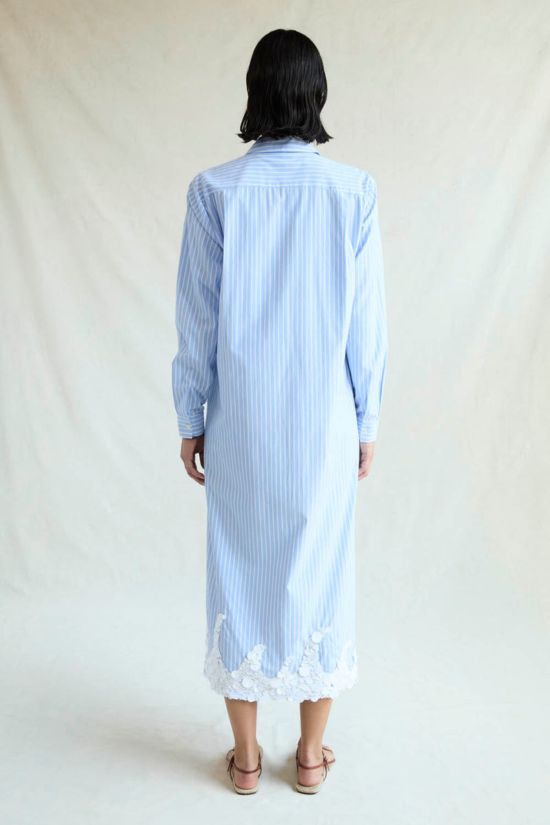 Wave Shirt Dress Blue Stripe