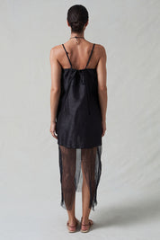 Dupioni Mesh Dress Black