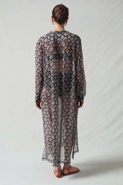 Eloise Beaded Silk Dress Black by Chan Luu | Black Eloise Beaded Silk Dress Black by Chan Luu | Black