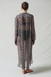 Eloise Beaded Silk Dress Black