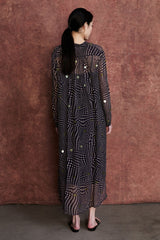 Eloise Dress Blue Warped Plaid