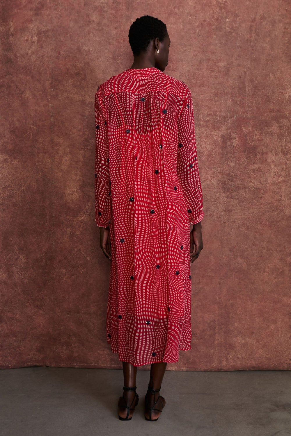 Eloise Dress Red Warped Plaid