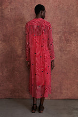 Eloise Dress Red Warped Plaid