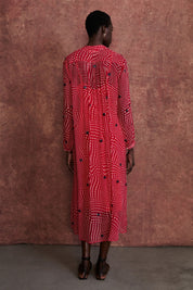 Eloise Dress Red Warped Plaid