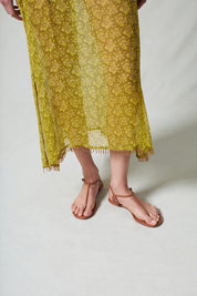 Eloise Beaded Silk Dress Yellow