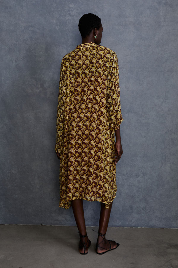Renata Silk Chiffon Dress Cabernet