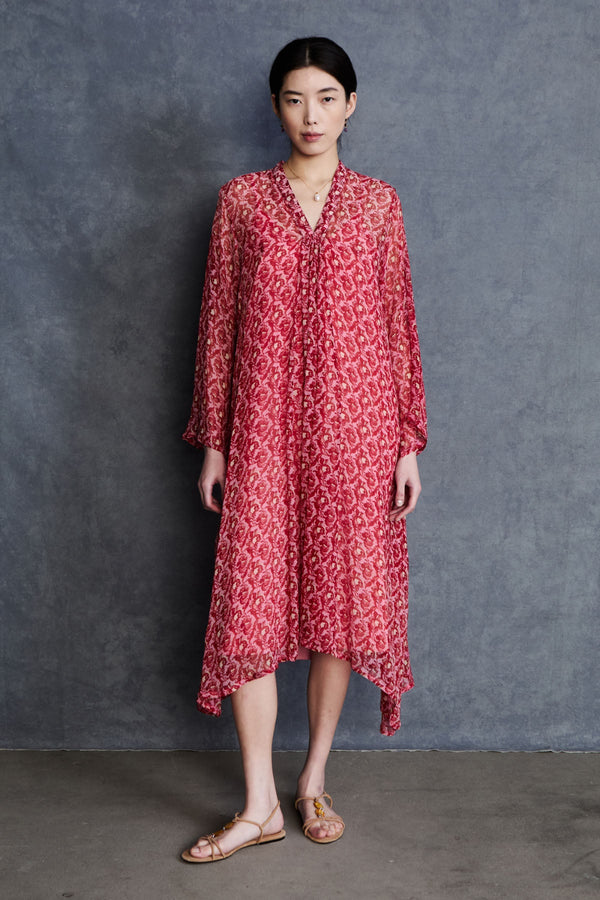 Renata Silk Chiffon Dress Pink