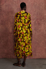 Renata Silk Chiffon Dress Primrose Yellow