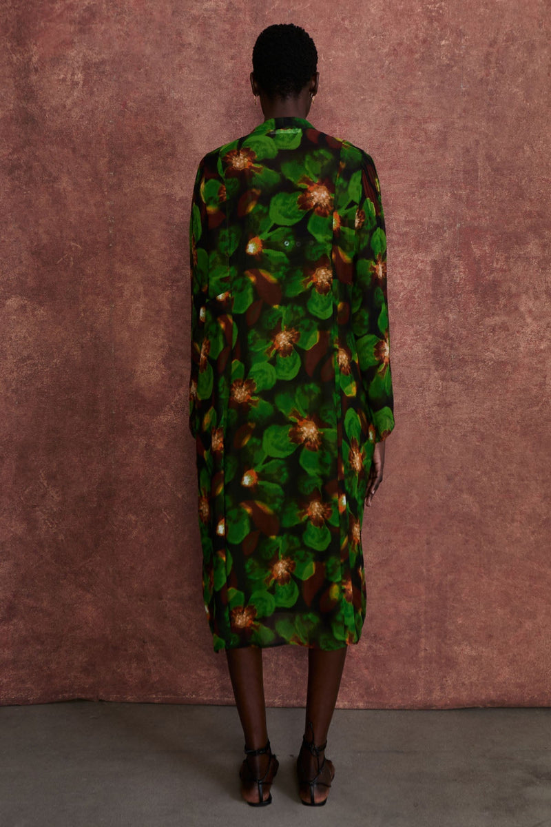 Renata Silk Chiffon Dress Primrose Green