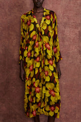 Renata Silk Chiffon Dress Primrose Yellow