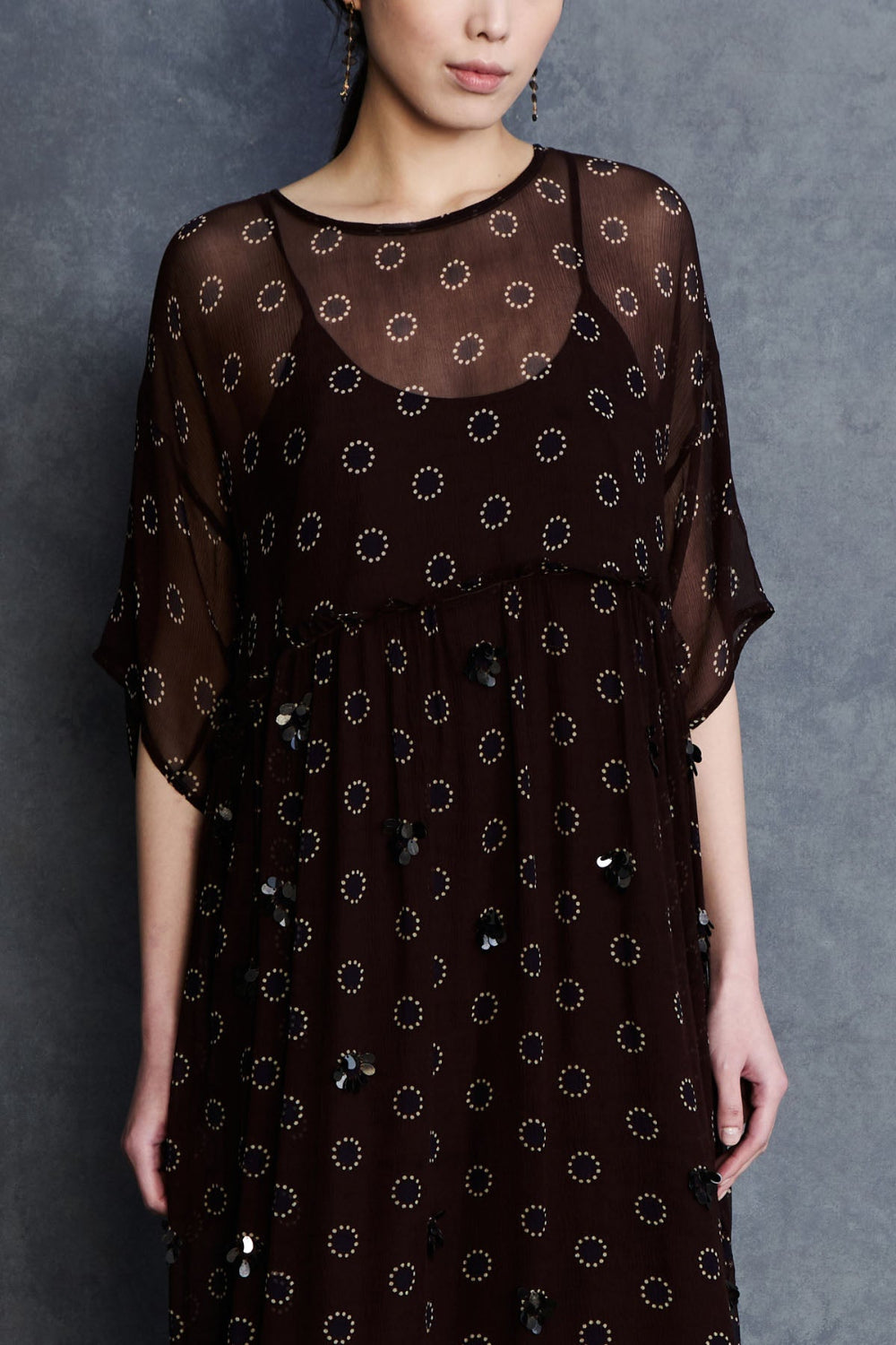 Olivia Silk Chiffon Dress Chocolate