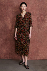 Cecilia Silk Wrap Dress Chili Pepper