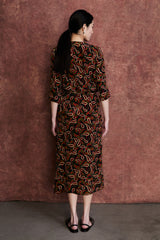 Cecilia Silk Wrap Dress Chili Pepper