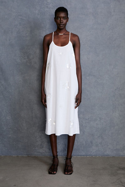 fitted lace wedding dress Orb Slip Dress White by Chan Luu