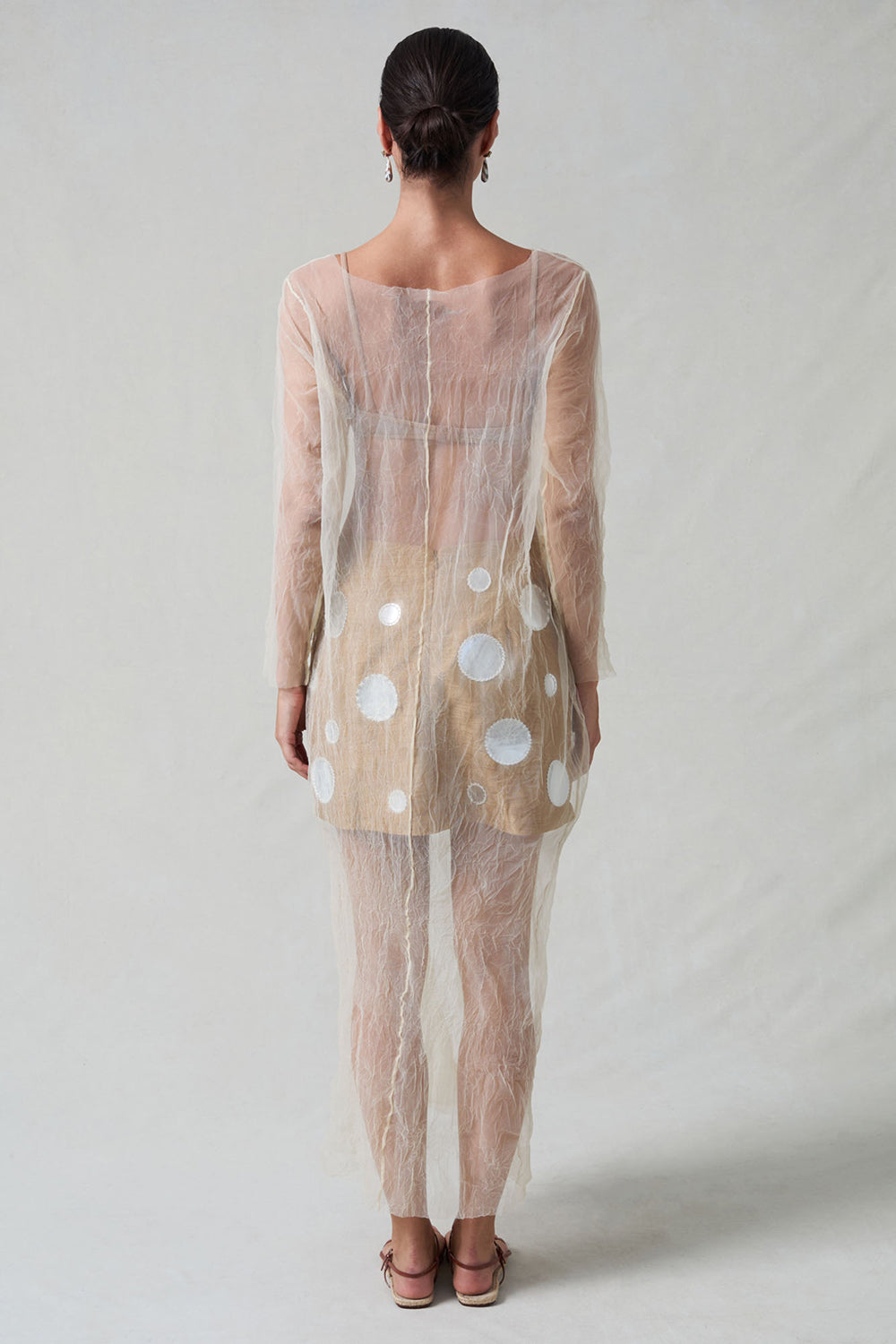 Ghost Crinkle Mesh Overlay Ivory – Chan Luu