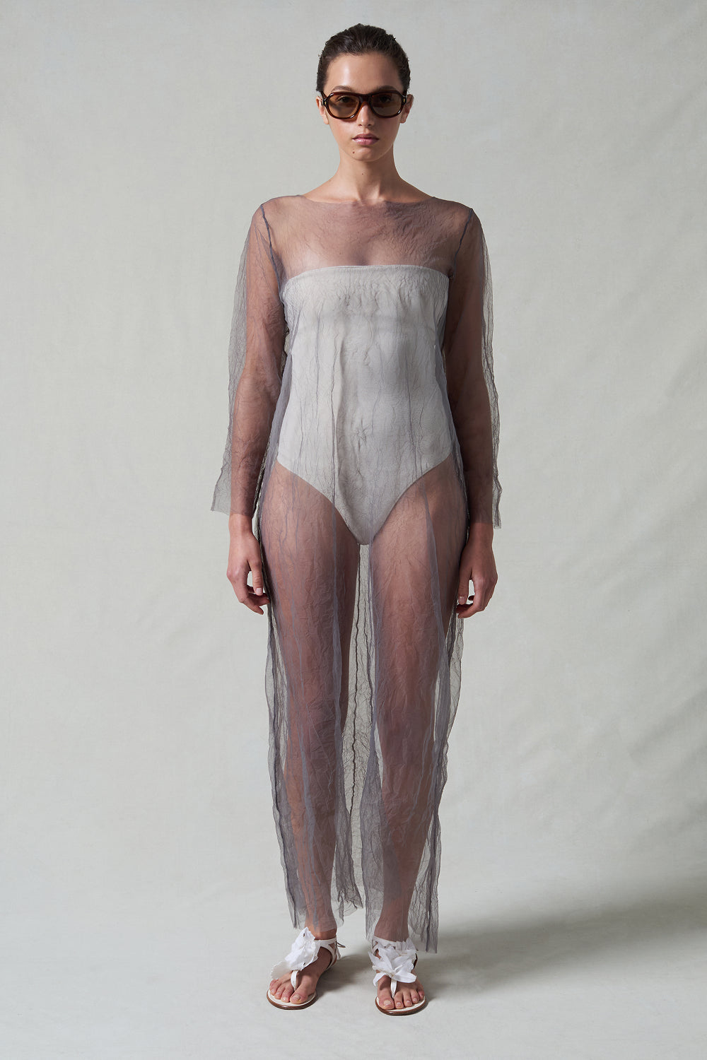 Ghost Crinkle Mesh Overlay Steel – Chan Luu