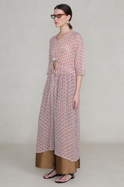 Cutout Sequin Chiffon Tunic Pink Sand