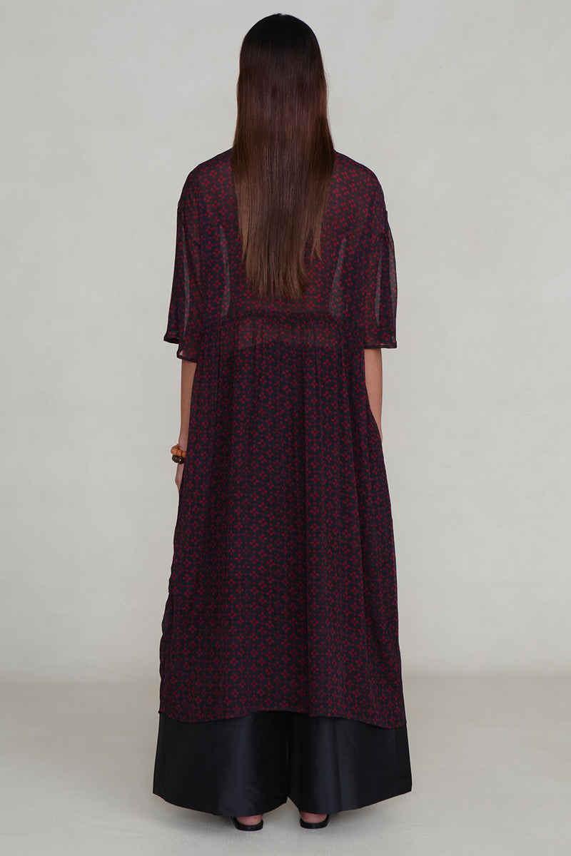 Cutout Sequin Chiffon Tunic