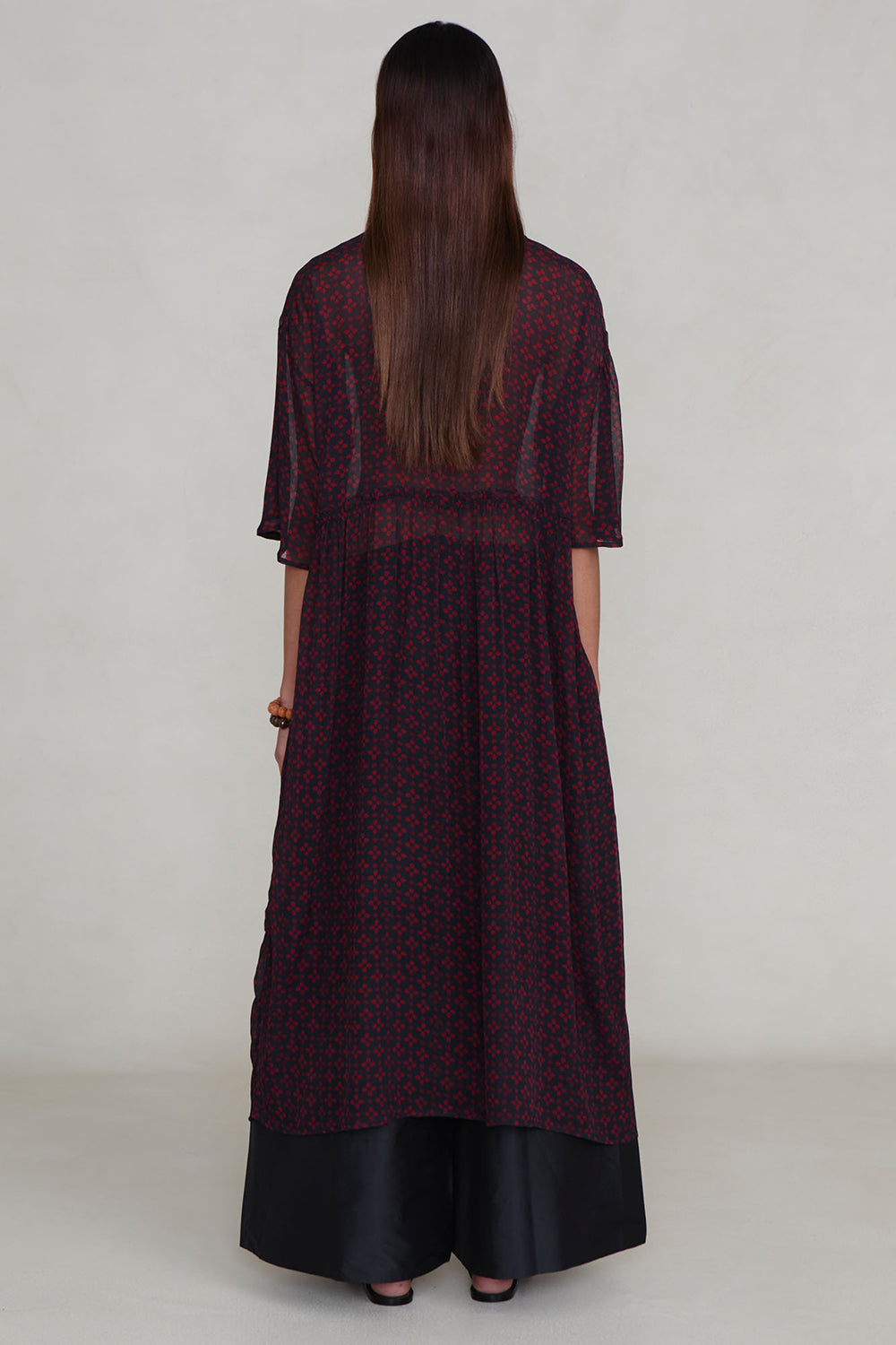 Cutout Sequin Chiffon Tunic Sapphire