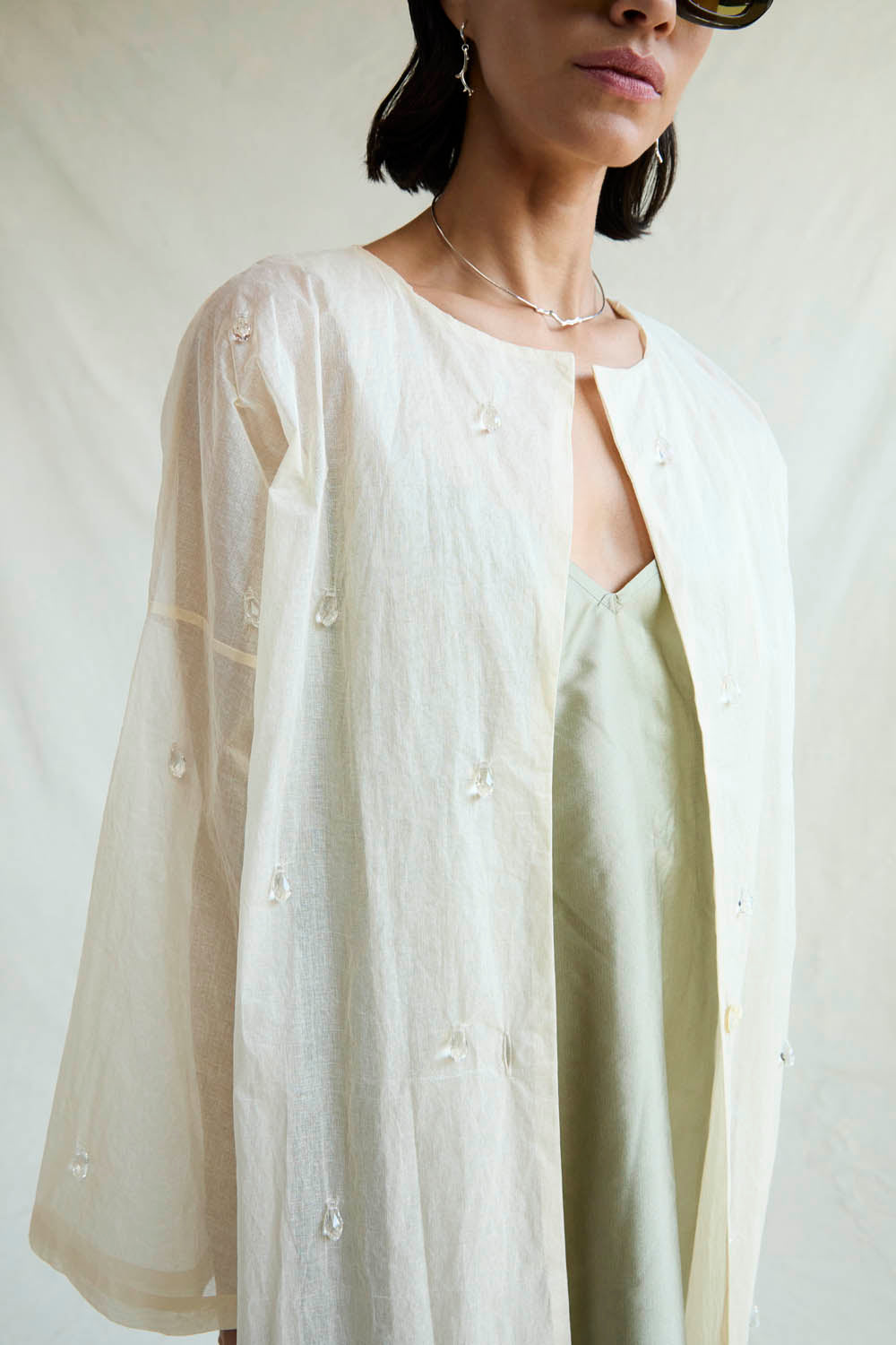 Chandelier Paper Trench Eggshell – Chan Luu