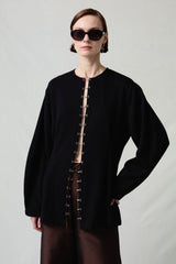 Pinch Waist Cardigan Black
