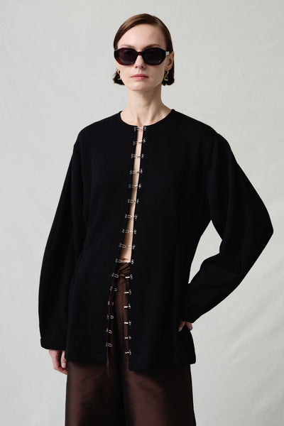 Pinch Waist Cardigan Black – Chan Luu