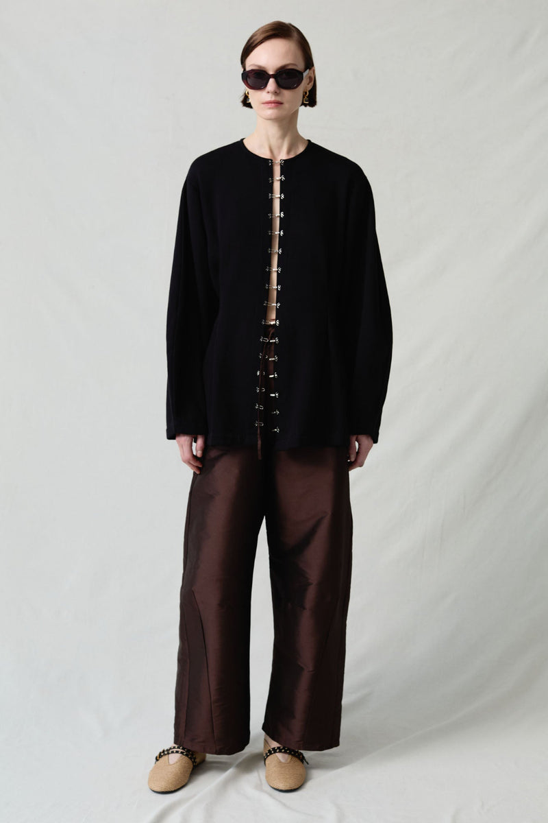 Pinch Waist Cardigan Black