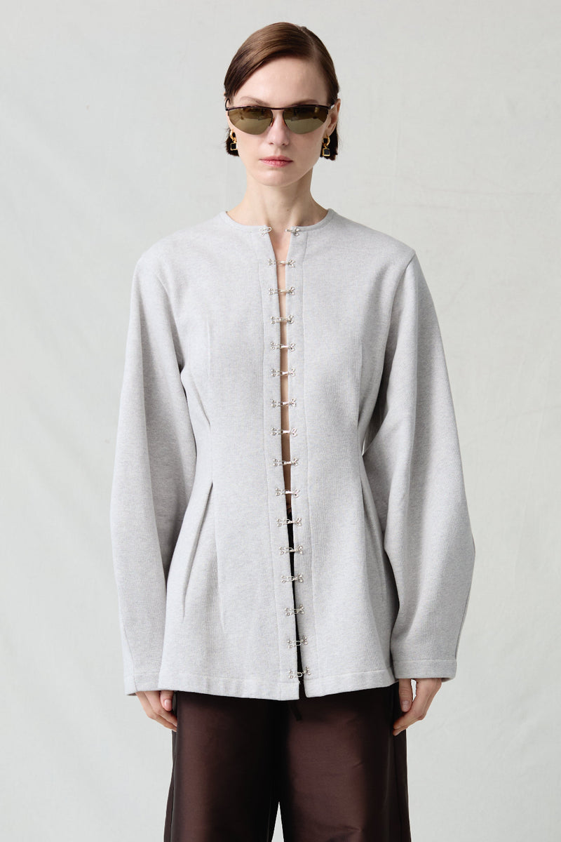 Pinch Waist Cardigan Heather Grey