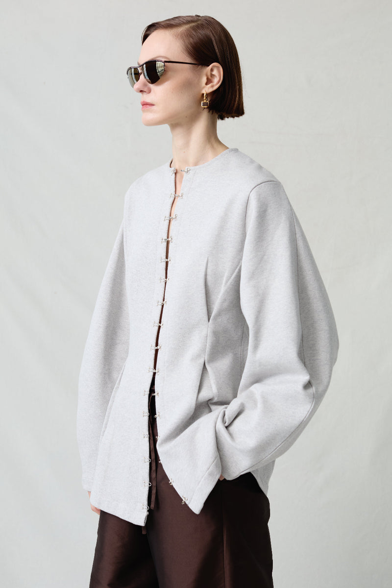 Pinch Waist Cardigan Heather Grey