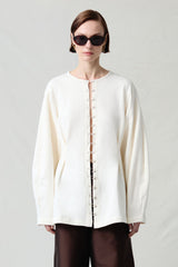 Pinch Waist Cardigan Ivory